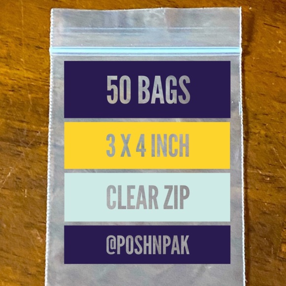 50 clear zip style bags 3 x 4 inch - Picture 1 of 5